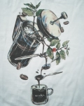 T-shirt frenchpress monko. - white unisex